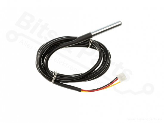 Temperature Sensor 1-wire Waterproof - Dallas DS18B20 90cm - Crowtail